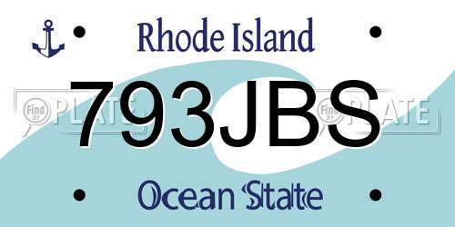793JBS Rhode Island License Plate