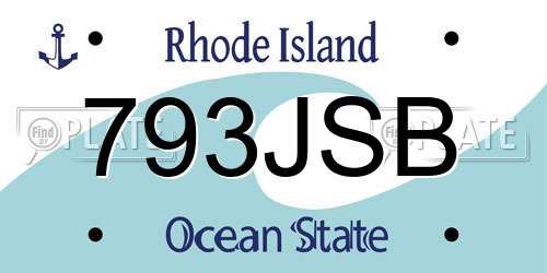 793JSB Rhode Island License Plate