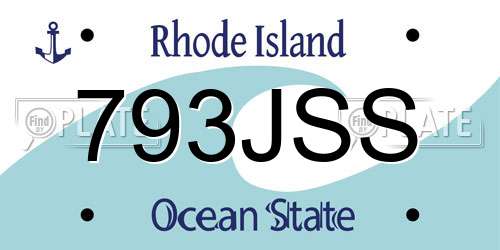793JSS Rhode Island License Plate