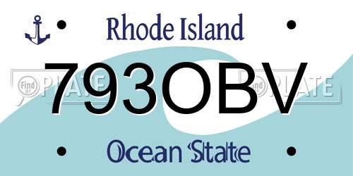 793OBV Rhode Island License Plate