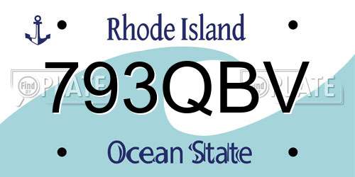 793QBV Rhode Island License Plate