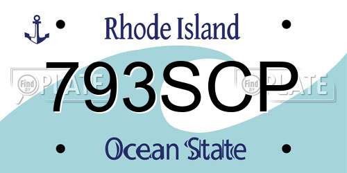 793SCP Rhode Island License Plate
