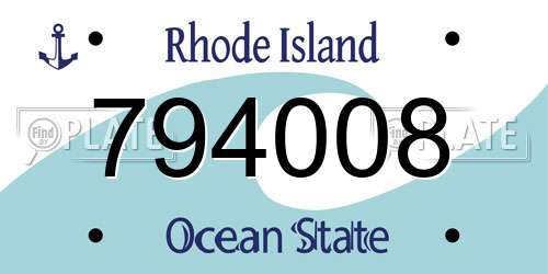 794008 Rhode Island License Plate