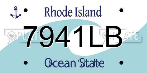 7941LB Rhode Island License Plate