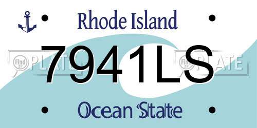 7941LS Rhode Island License Plate