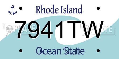 7941TW Rhode Island License Plate