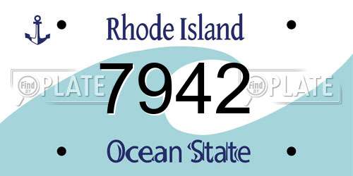 7942 Rhode Island License Plate