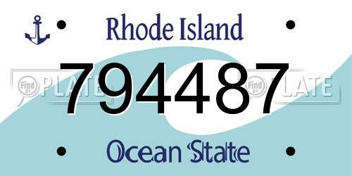 794487 Rhode Island License Plate