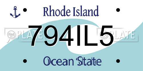 794IL5 Rhode Island License Plate