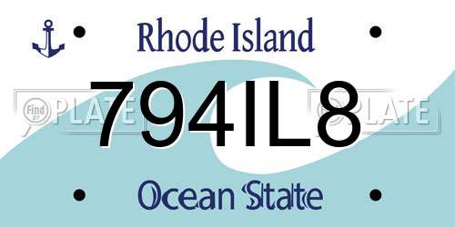 794IL8 Rhode Island License Plate
