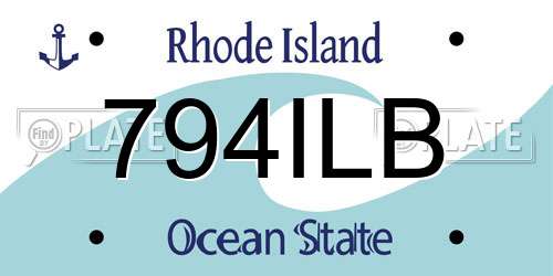 794ILB Rhode Island License Plate