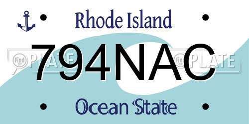 794NAC Rhode Island License Plate