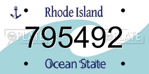795492 Rhode Island License Plate