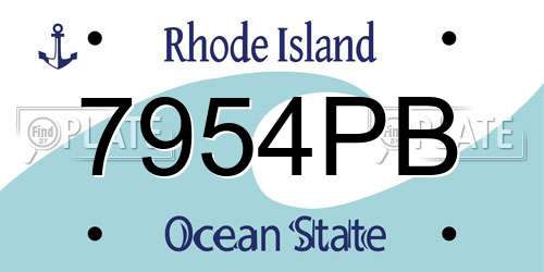 7954PB Rhode Island License Plate