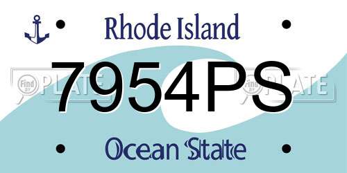 7954PS Rhode Island License Plate