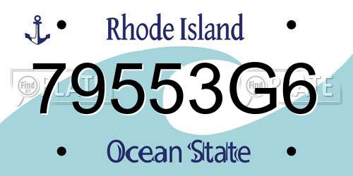 79553G6 Rhode Island License Plate