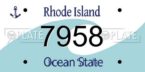 7958 Rhode Island License Plate