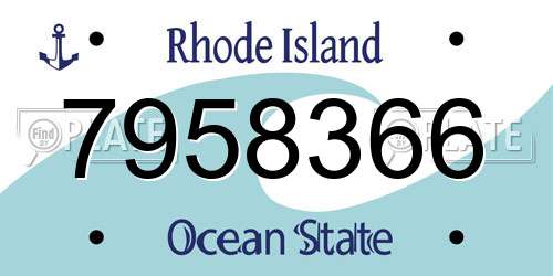 7958366 Rhode Island License Plate