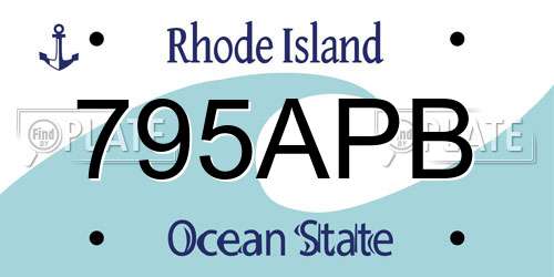 795APB Rhode Island License Plate