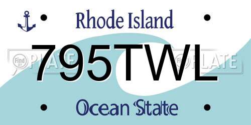 795TWL Rhode Island License Plate