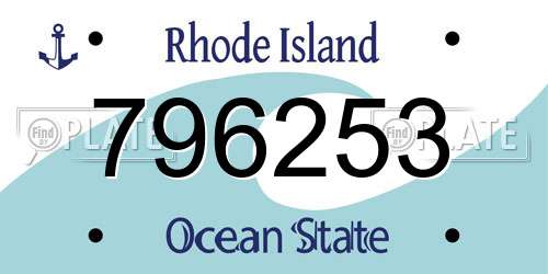 796253 Rhode Island License Plate