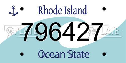 796427 Rhode Island License Plate