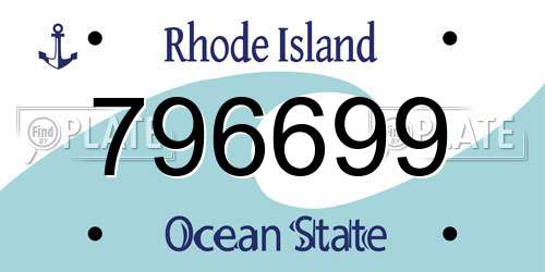 796699 Rhode Island License Plate