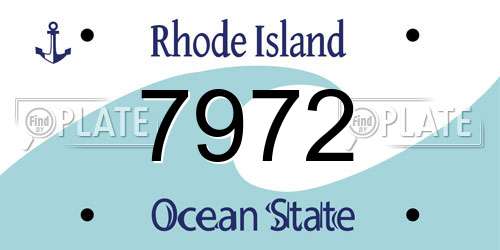 7972 Rhode Island License Plate