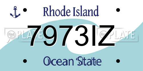 7973IZ Rhode Island License Plate