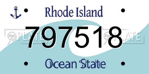 797518 Rhode Island License Plate