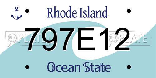 797E12 Rhode Island License Plate