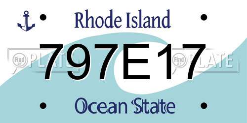 797E17 Rhode Island License Plate