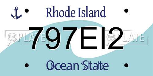 797EI2 Rhode Island License Plate