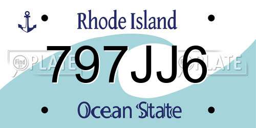797JJ6 Rhode Island License Plate