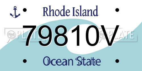 79810V Rhode Island License Plate