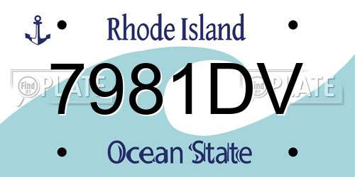 7981DV Rhode Island License Plate