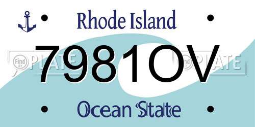 7981OV Rhode Island License Plate