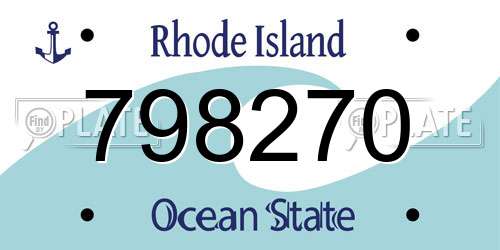 798270 Rhode Island License Plate