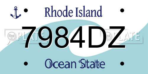 7984DZ Rhode Island License Plate