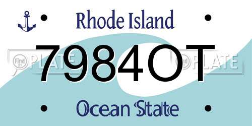 7984OT Rhode Island License Plate