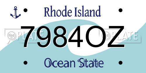7984OZ Rhode Island License Plate