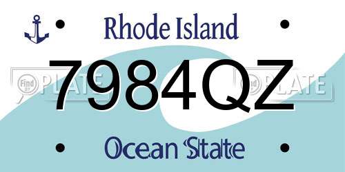 7984QZ Rhode Island License Plate