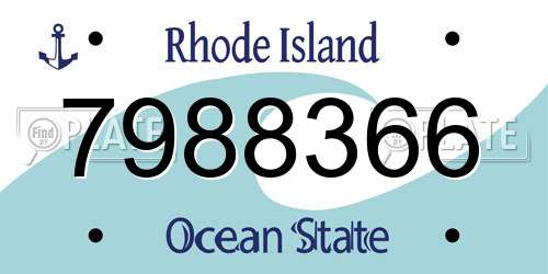 7988366 Rhode Island License Plate