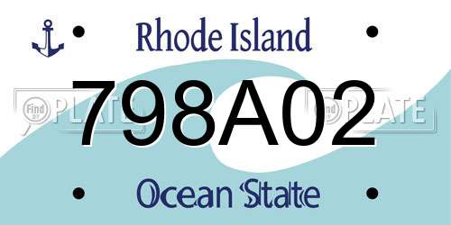 798A02 Rhode Island License Plate