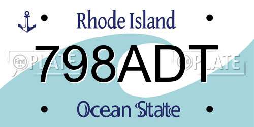 798ADT Rhode Island License Plate