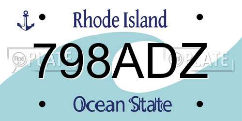 798ADZ Rhode Island License Plate