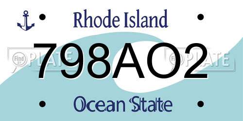 798AO2 Rhode Island License Plate