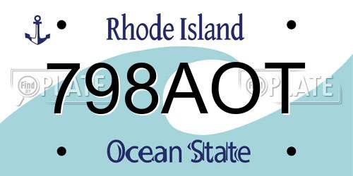 798AOT Rhode Island License Plate