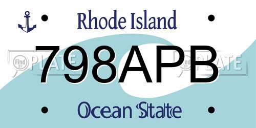 798APB Rhode Island License Plate
