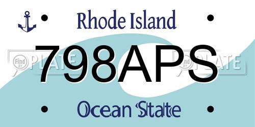 798APS Rhode Island License Plate